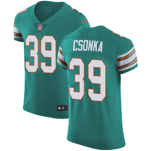 Nike Dolphins #39 Larry Csonka Aqua Green Alternate Men's Stitched NFL Vapor Untouchable Elite Jersey - Click Image to Close